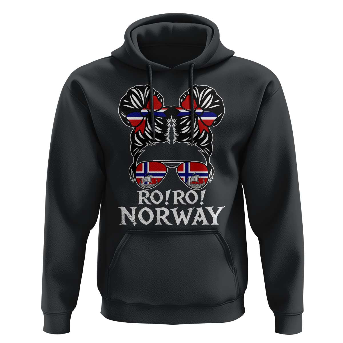 Ro Ro Norwegian Viking Ship Messy Bun Girl Hoodie