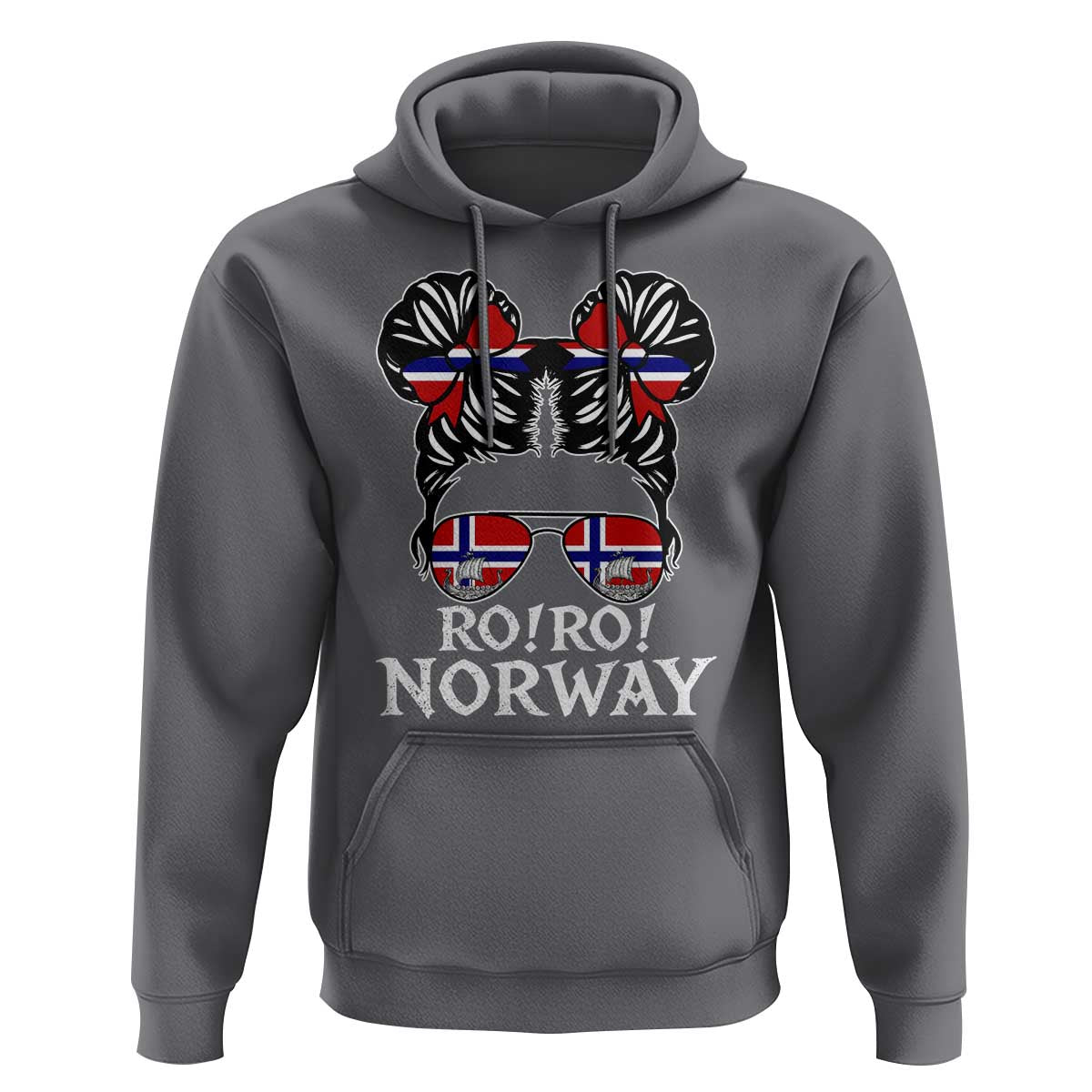 Ro Ro Norwegian Viking Ship Messy Bun Girl Hoodie