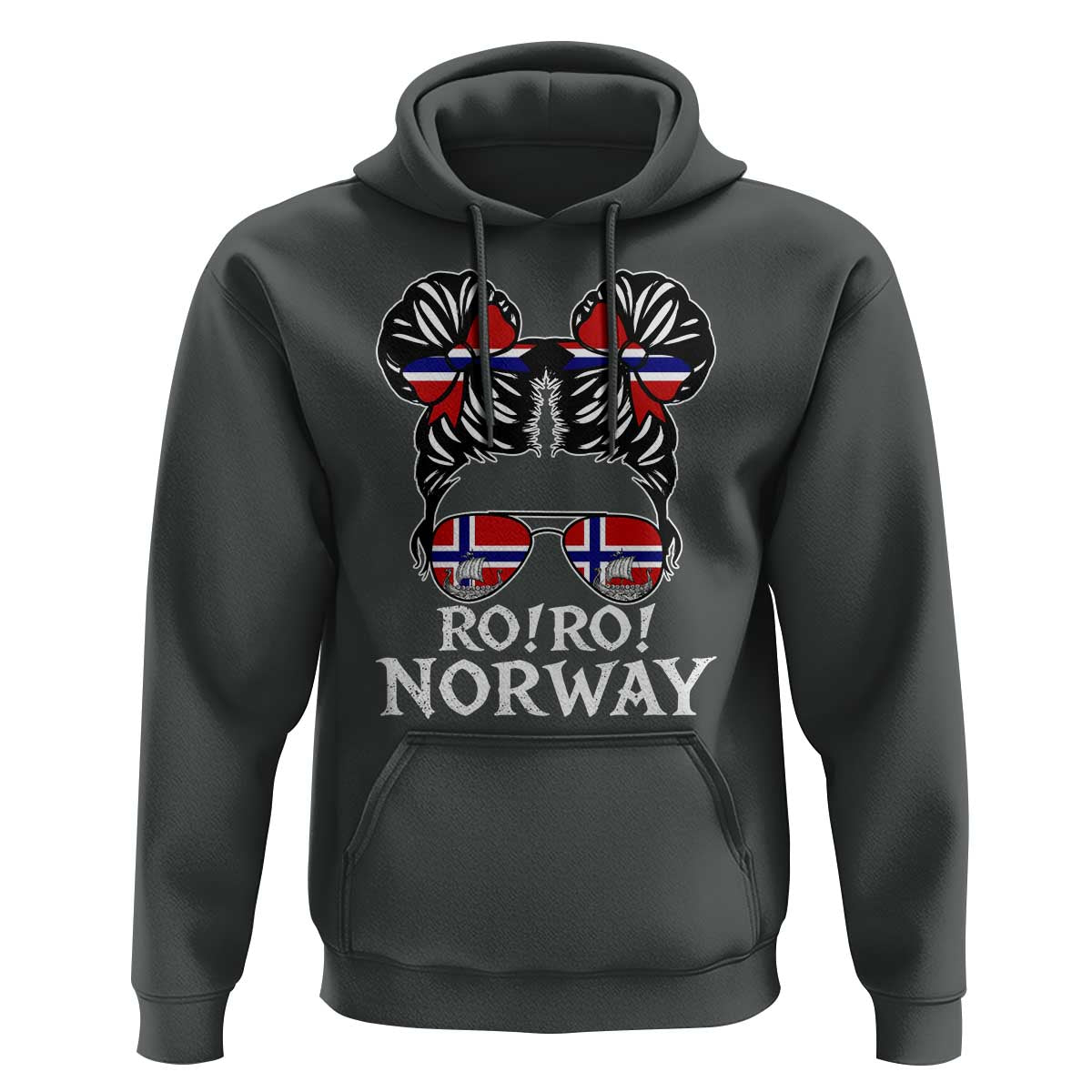 Ro Ro Norwegian Viking Ship Messy Bun Girl Hoodie