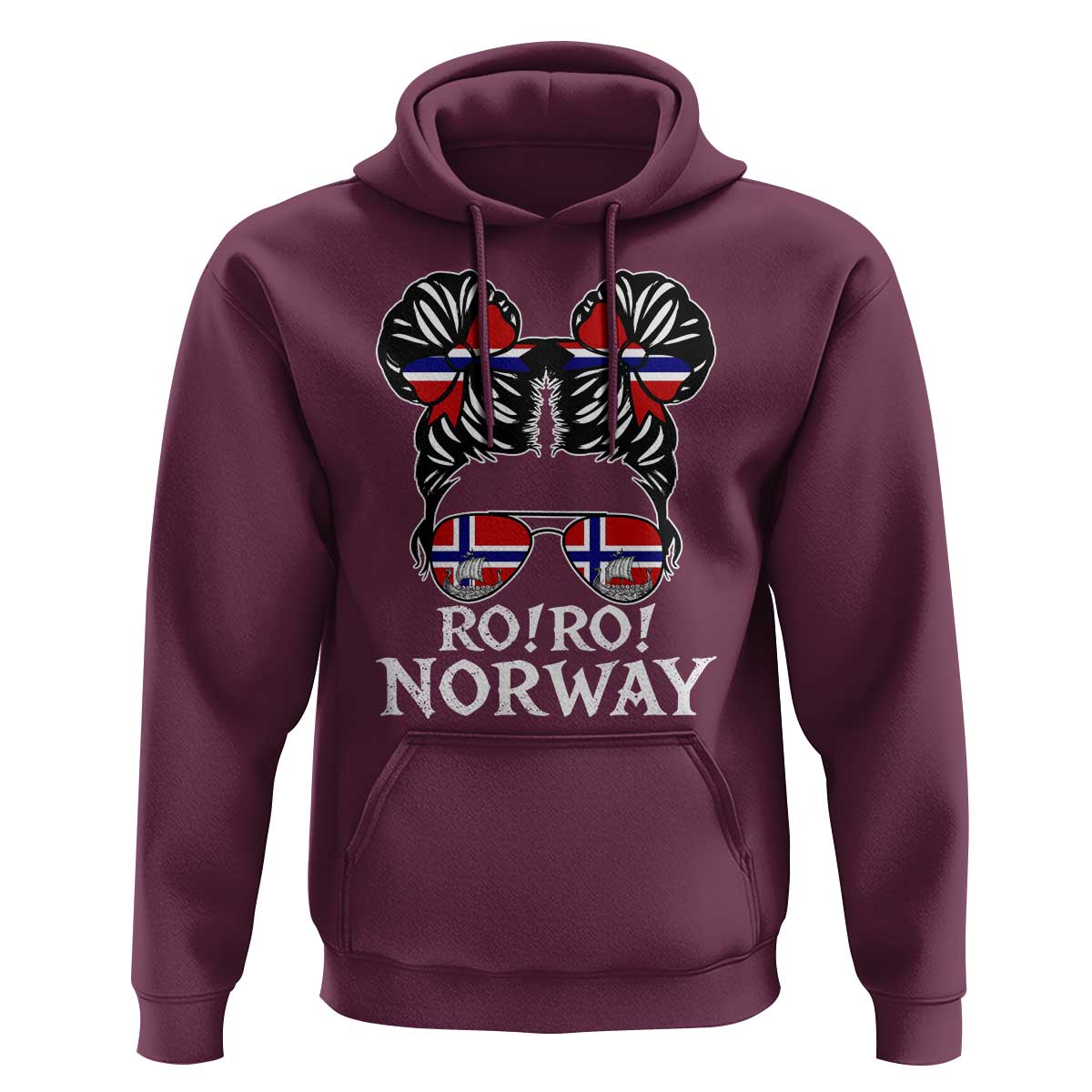 Ro Ro Norwegian Viking Ship Messy Bun Girl Hoodie
