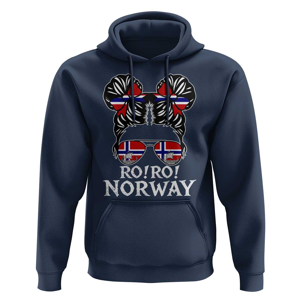 Ro Ro Norwegian Viking Ship Messy Bun Girl Hoodie