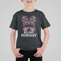 Ro Ro Norwegian Viking Ship Messy Bun Girl T Shirt For Kid