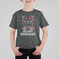 Ro Ro Norwegian Viking Ship Messy Bun Girl T Shirt For Kid