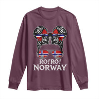 Ro Ro Norwegian Viking Ship Messy Bun Girl Long Sleeve Shirt