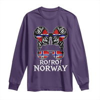 Ro Ro Norwegian Viking Ship Messy Bun Girl Long Sleeve Shirt
