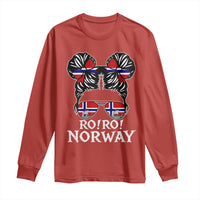 Ro Ro Norwegian Viking Ship Messy Bun Girl Long Sleeve Shirt