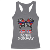 Ro Ro Norwegian Viking Ship Messy Bun Girl Racerback Tank Top