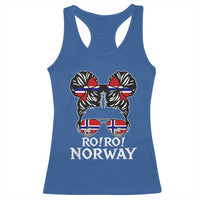 Ro Ro Norwegian Viking Ship Messy Bun Girl Racerback Tank Top