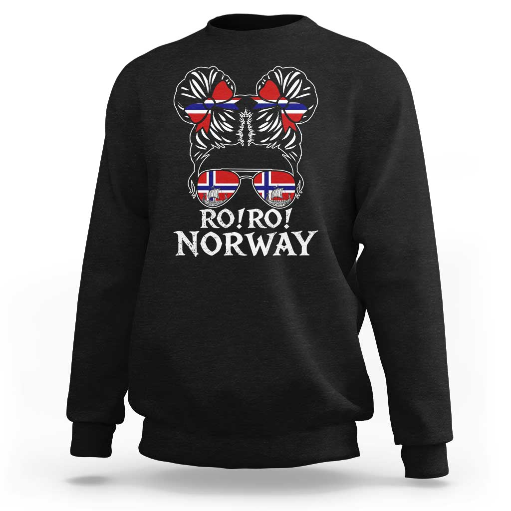 Ro Ro Norwegian Viking Ship Messy Bun Girl Sweatshirt