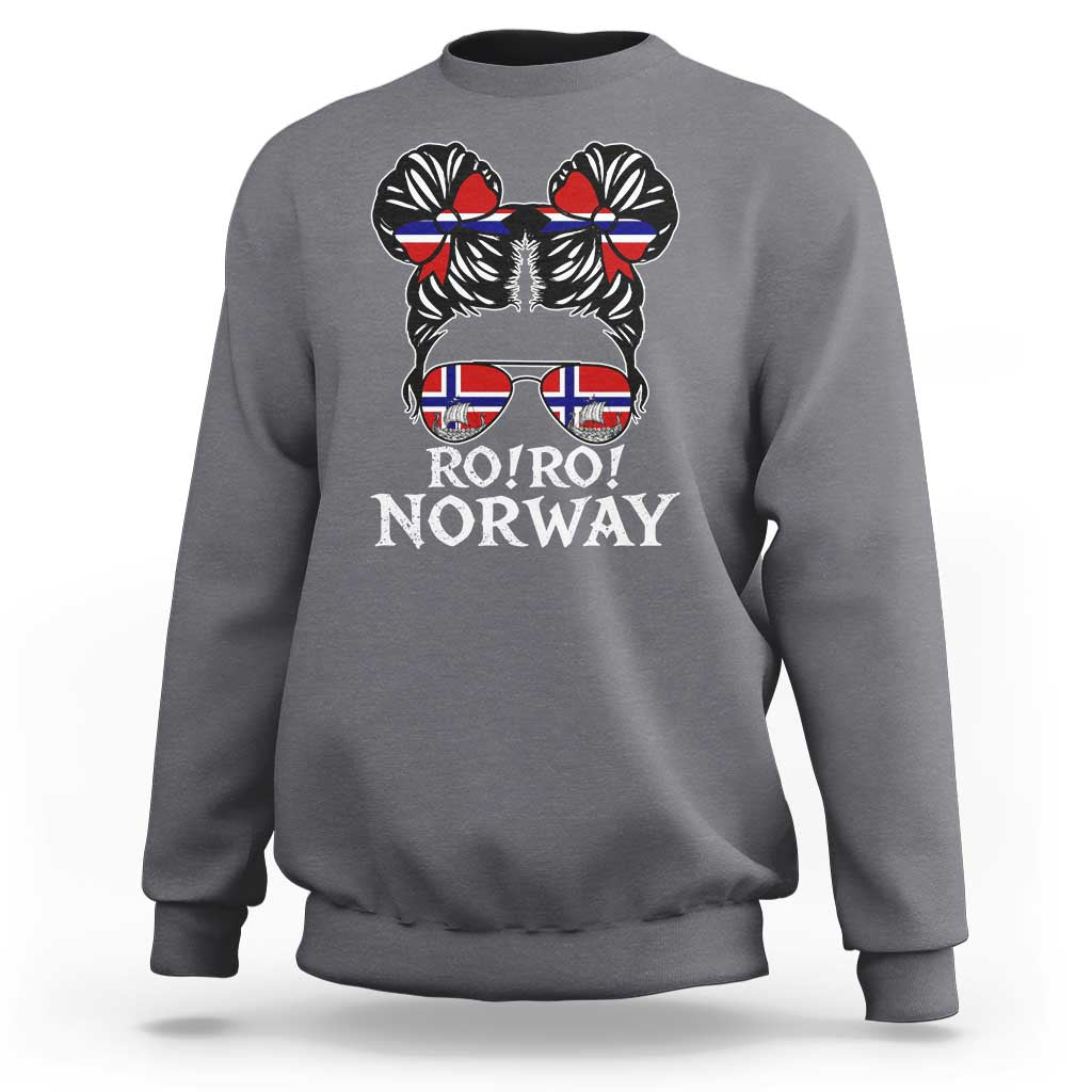 Ro Ro Norwegian Viking Ship Messy Bun Girl Sweatshirt
