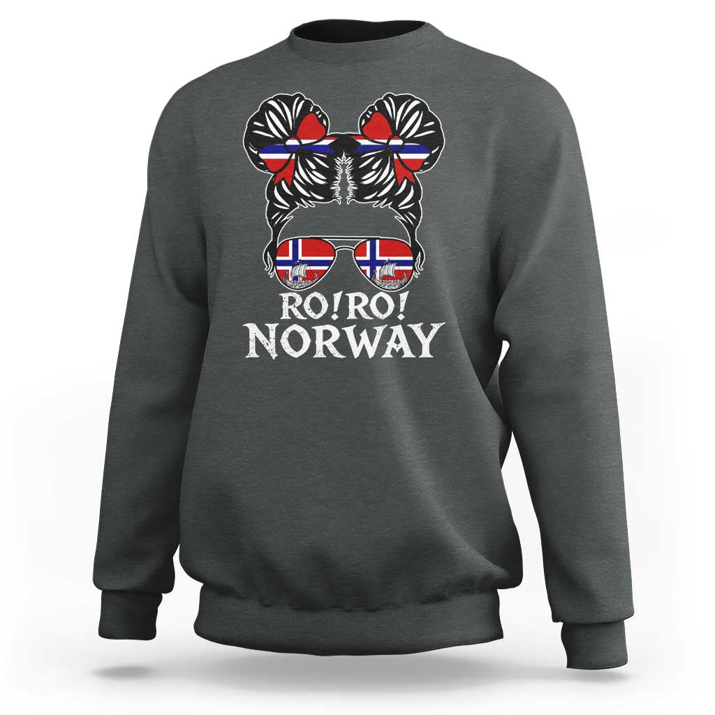 Ro Ro Norwegian Viking Ship Messy Bun Girl Sweatshirt