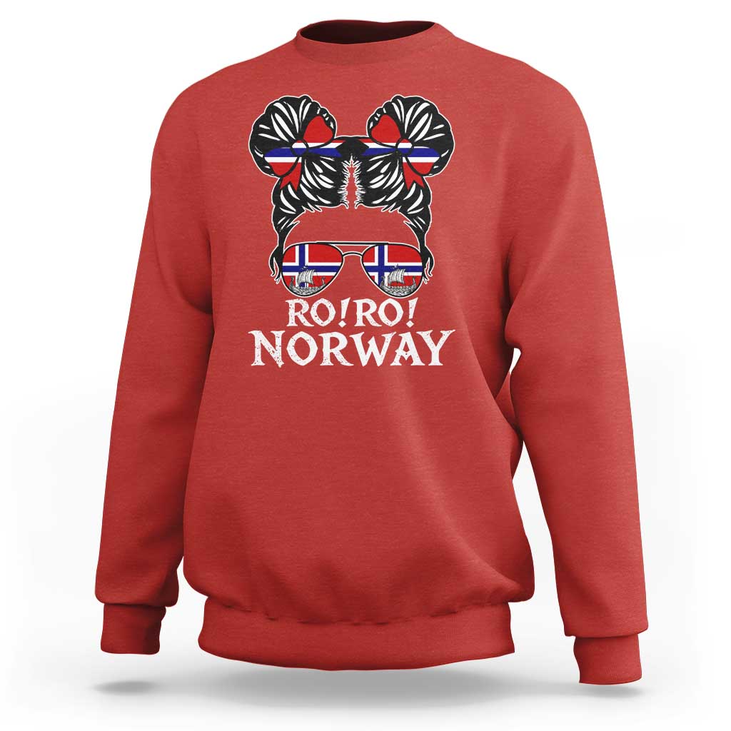 Ro Ro Norwegian Viking Ship Messy Bun Girl Sweatshirt