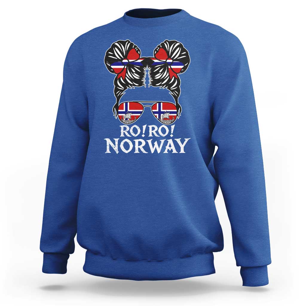 Ro Ro Norwegian Viking Ship Messy Bun Girl Sweatshirt