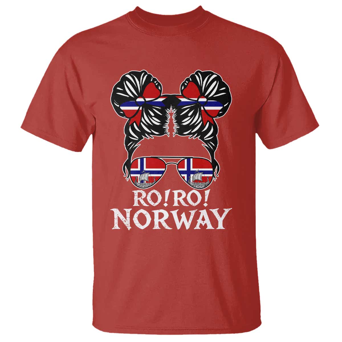 Ro Ro Norwegian Viking Ship Messy Bun Girl T Shirt