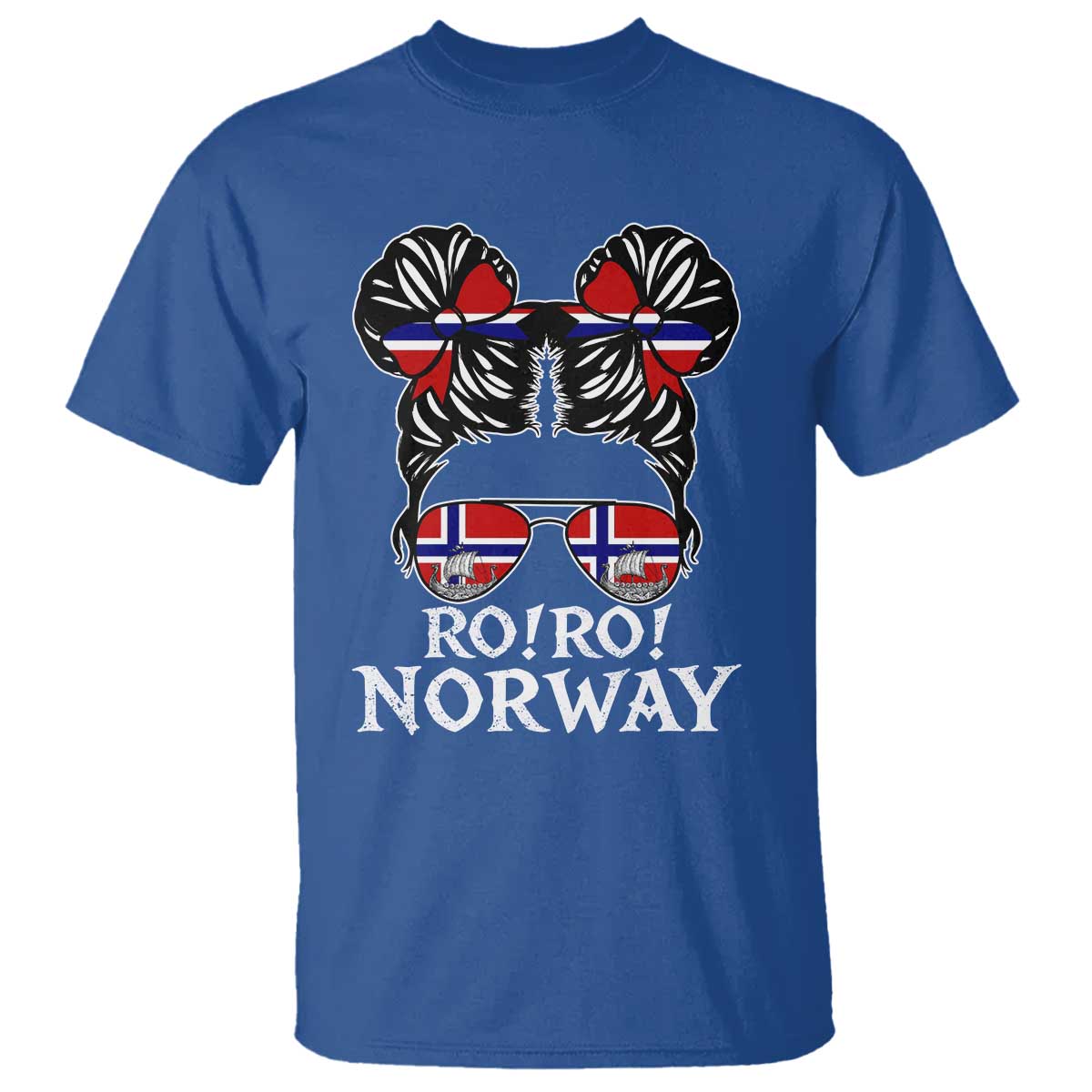 Ro Ro Norwegian Viking Ship Messy Bun Girl T Shirt