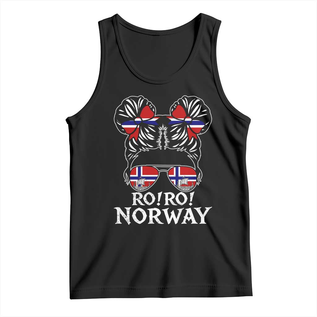 Ro Ro Norwegian Viking Ship Messy Bun Girl Tank Top