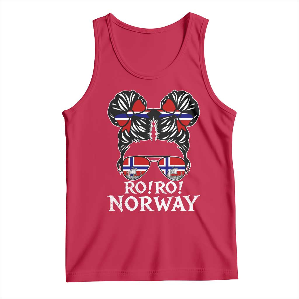 Ro Ro Norwegian Viking Ship Messy Bun Girl Tank Top