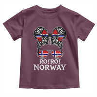 Ro Ro Norwegian Viking Ship Messy Bun Girl Toddler T Shirt