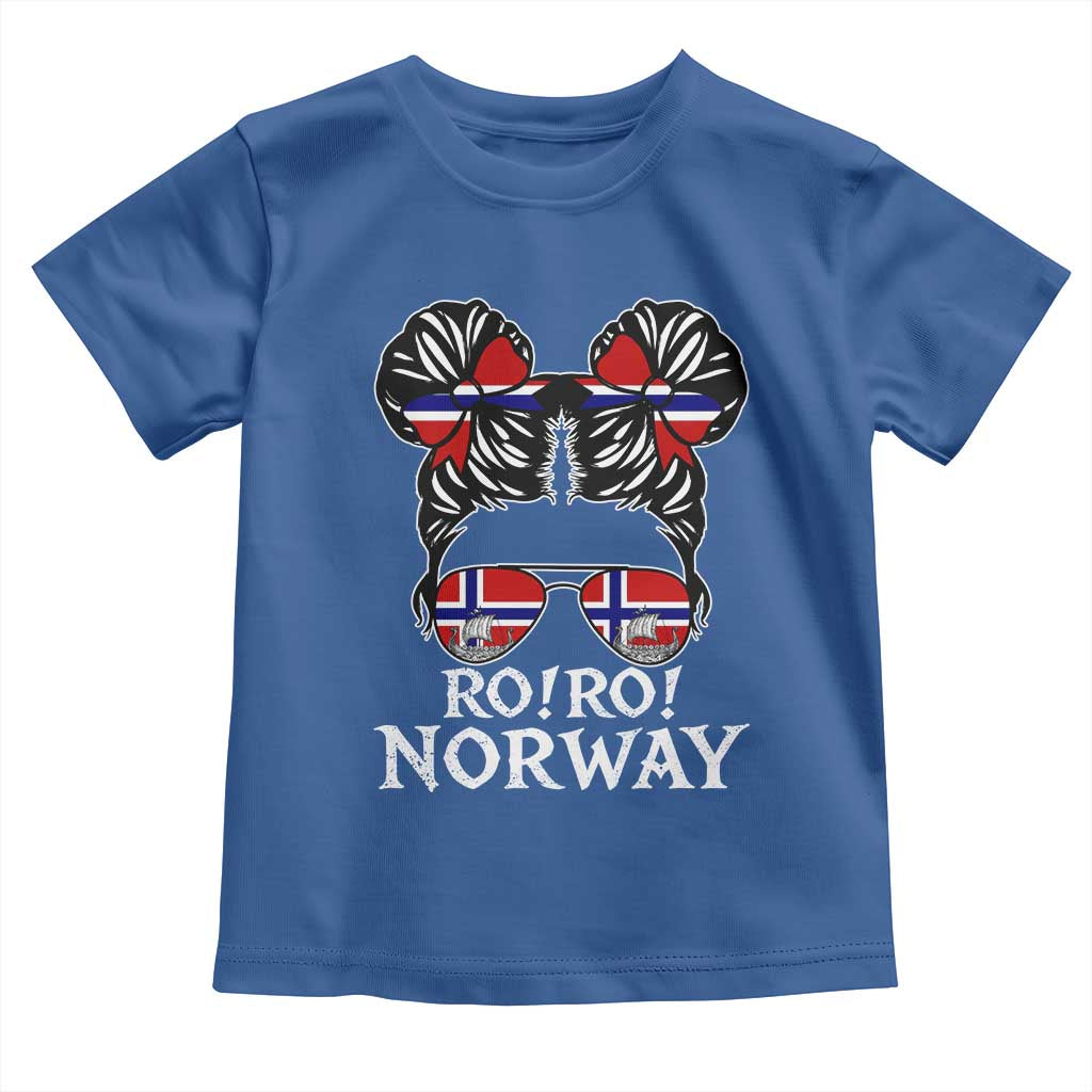 Ro Ro Norwegian Viking Ship Messy Bun Girl Toddler T Shirt