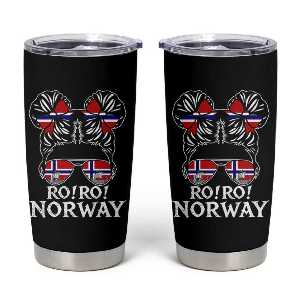 Ro Ro Norwegian Viking Ship Messy Bun Girl Tumbler Cup
