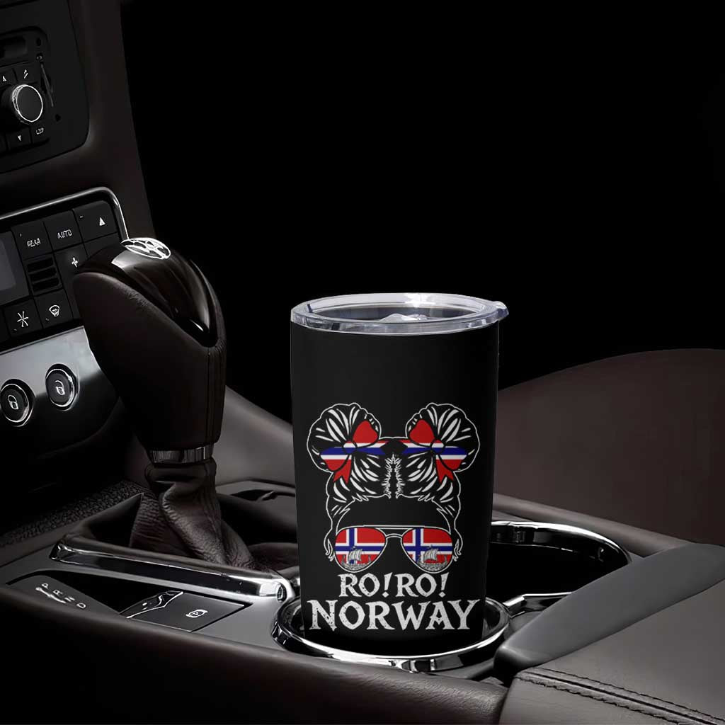 Ro Ro Norwegian Viking Ship Messy Bun Girl Tumbler Cup