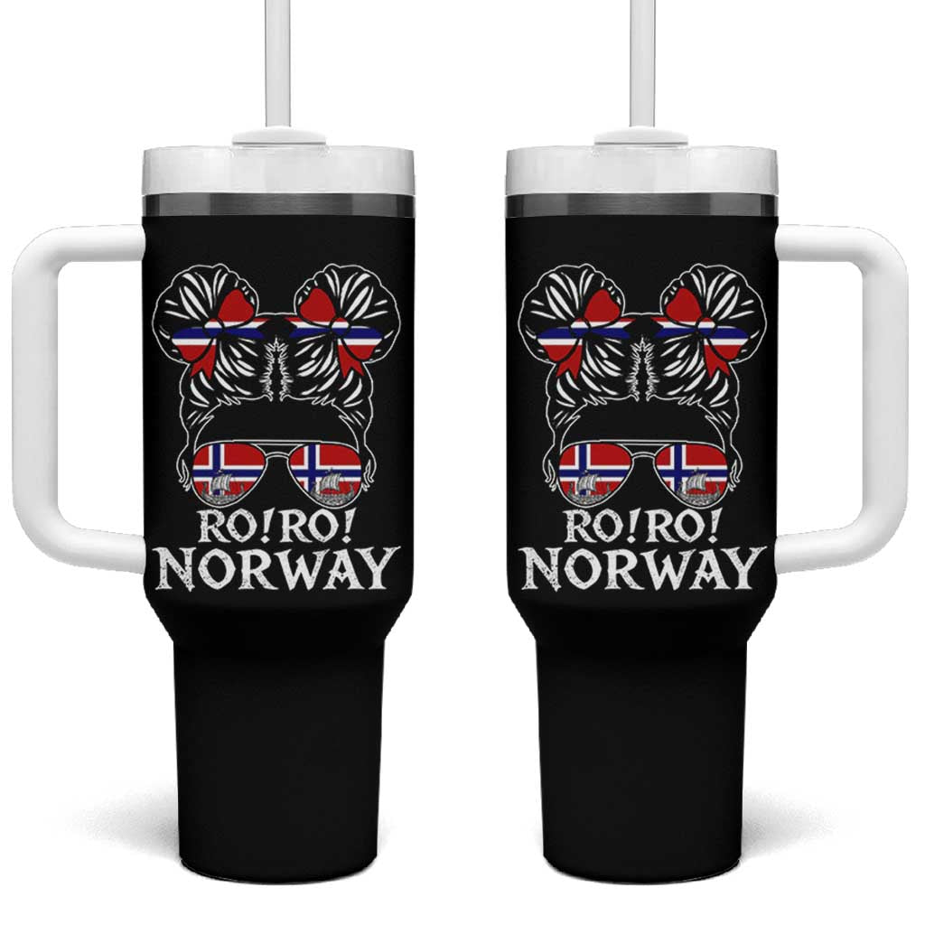 Ro Ro Norwegian Viking Ship Messy Bun Girl Tumbler With Handle