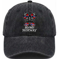 Ro Ro Norwegian Viking Ship Messy Bun Girl Washed Cotton Baseball Cap