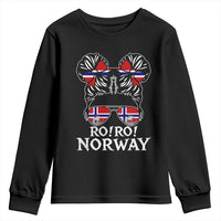 Ro Ro Norwegian Viking Ship Messy Bun Girl Youth Sweatshirt