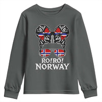 Ro Ro Norwegian Viking Ship Messy Bun Girl Youth Sweatshirt