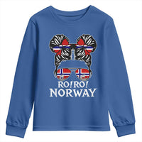 Ro Ro Norwegian Viking Ship Messy Bun Girl Youth Sweatshirt