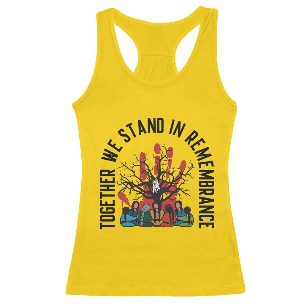 Native American Orange Unity Day Racerback Tank Top Together We Stand In Remembrance - Wonder Print Shop