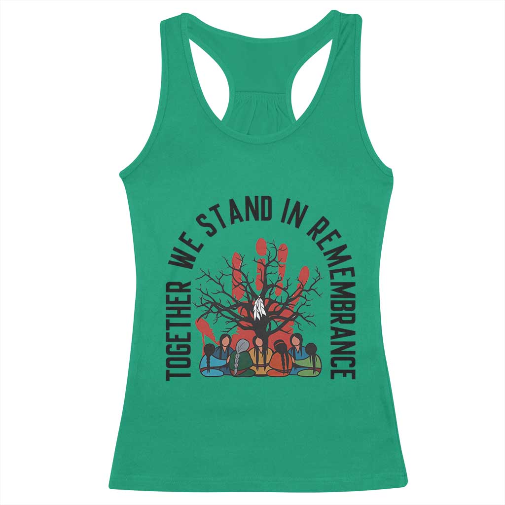 Native American Orange Unity Day Racerback Tank Top Together We Stand In Remembrance - Wonder Print Shop