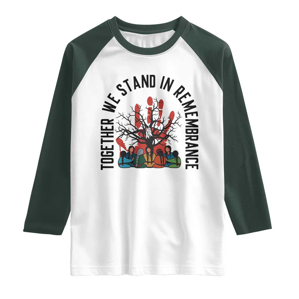 Native American Orange Unity Day Raglan Shirt Together We Stand In Remembrance - Wonder Print Shop