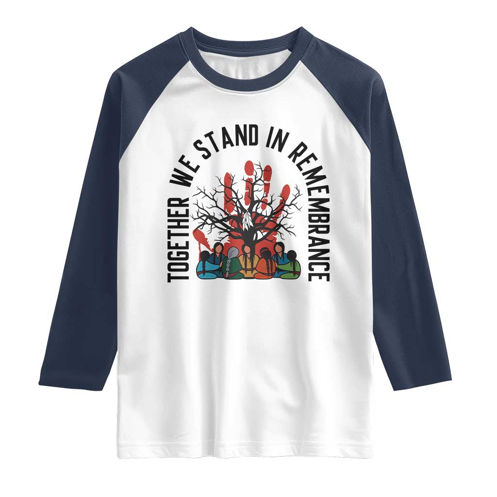 Native American Orange Unity Day Raglan Shirt Together We Stand In Remembrance - Wonder Print Shop