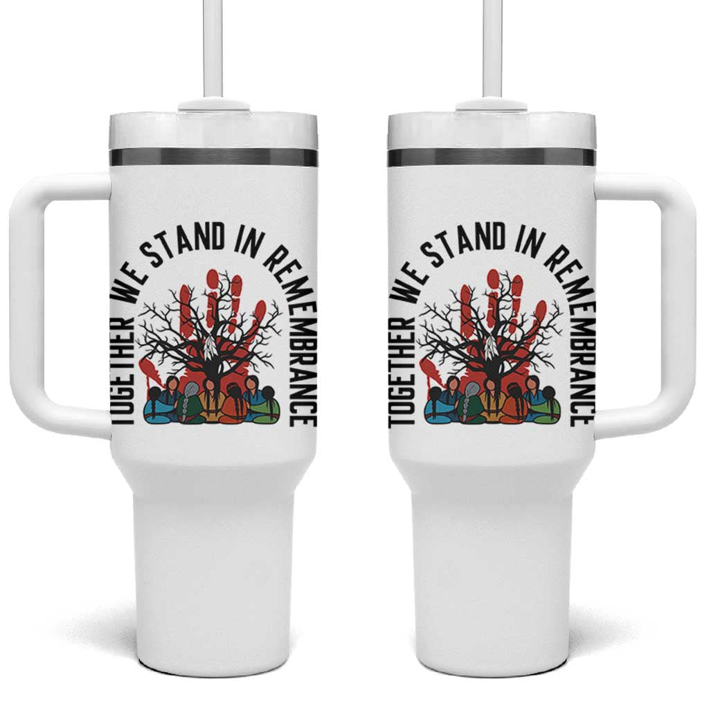 Native American Orange Unity Day Tumbler With Handle Together We Stand In Remembrance