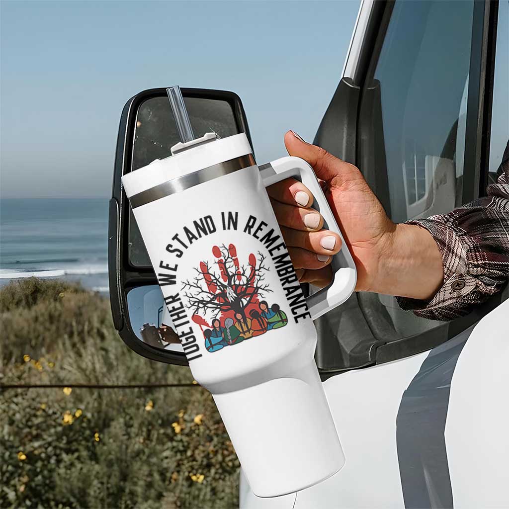 Native American Orange Unity Day Tumbler With Handle Together We Stand In Remembrance