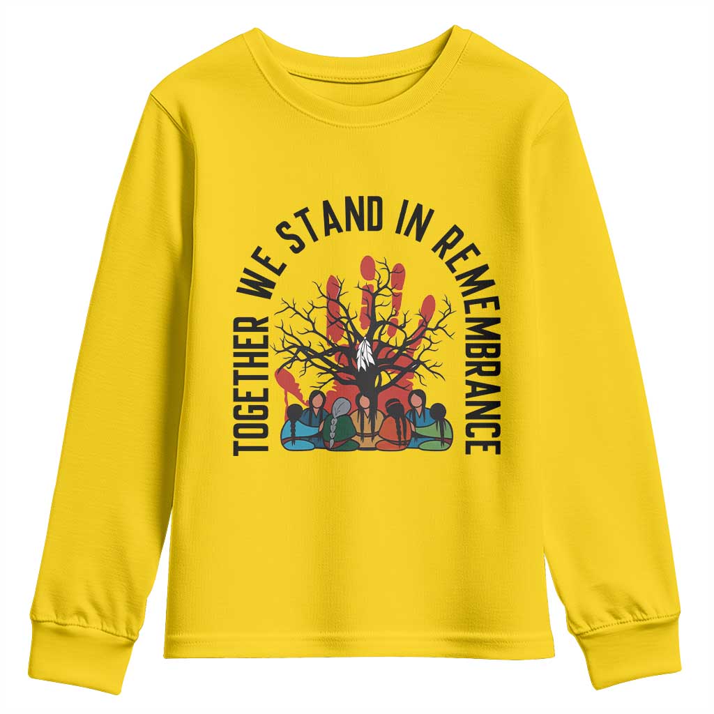 Native American Orange Unity Day Youth Sweatshirt Together We Stand In Remembrance - Wonder Print Shop