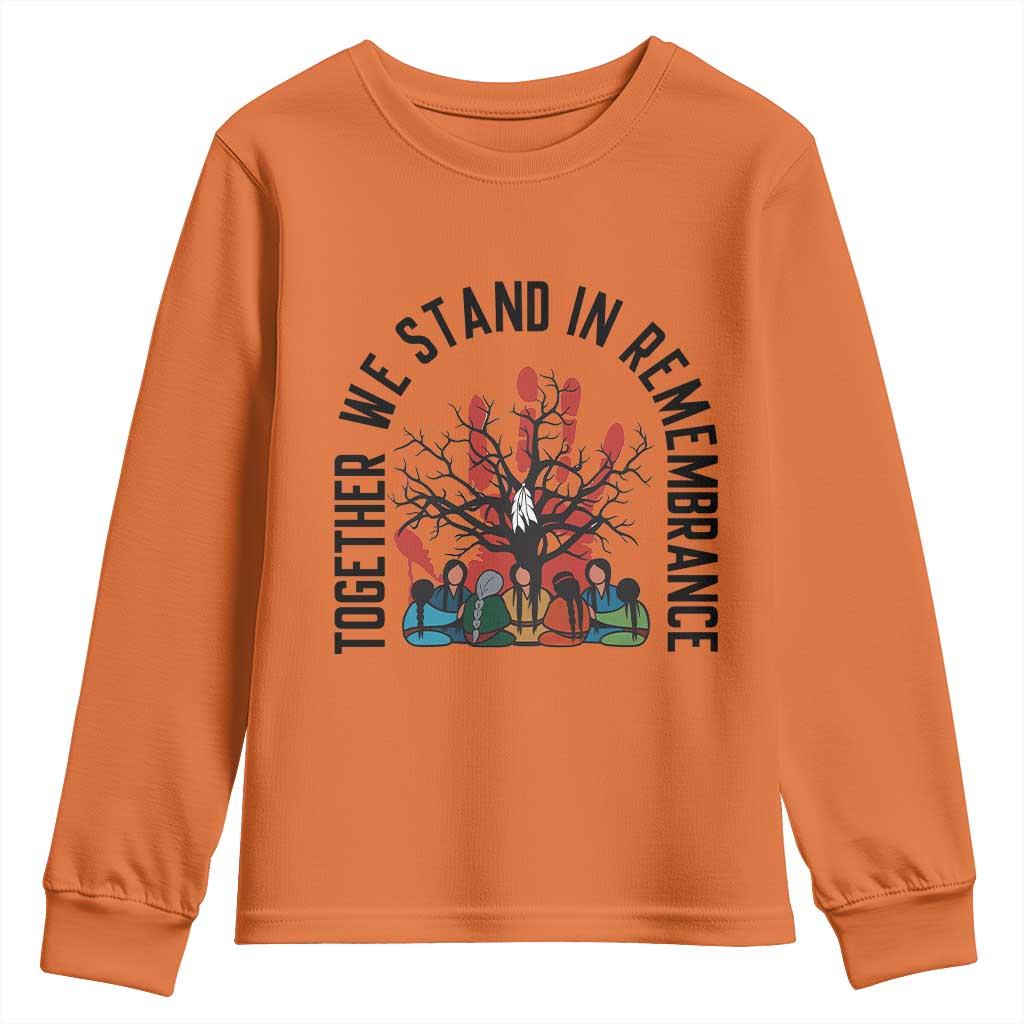 Native American Orange Unity Day Youth Sweatshirt Together We Stand In Remembrance - Wonder Print Shop