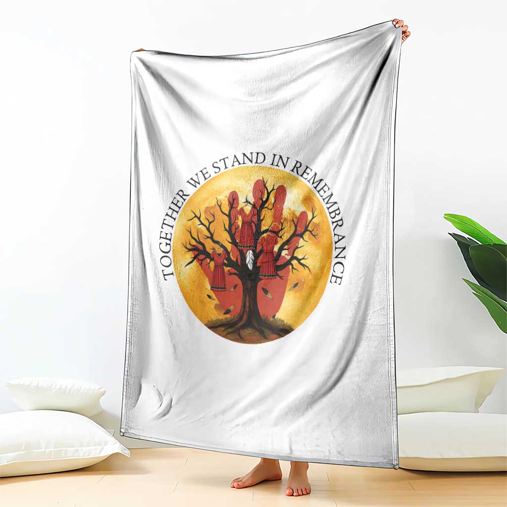 MMIW Red Hand Indigenous Native American Throw Blanket Together We Stand In Remembrance - Wonder Print Shop