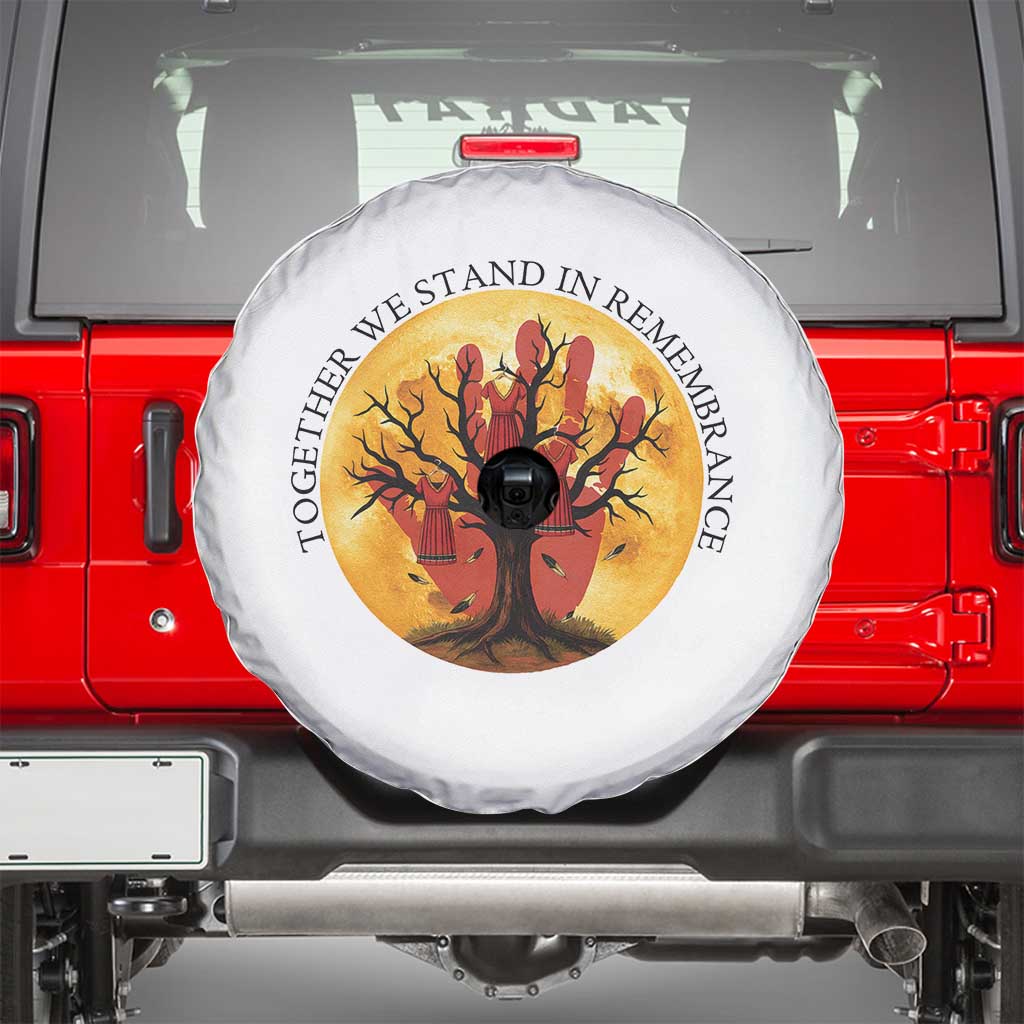 MMIW Red Hand Indigenous Native American Spare Tire Cover Together We Stand In Remembrance - Wonder Print Shop