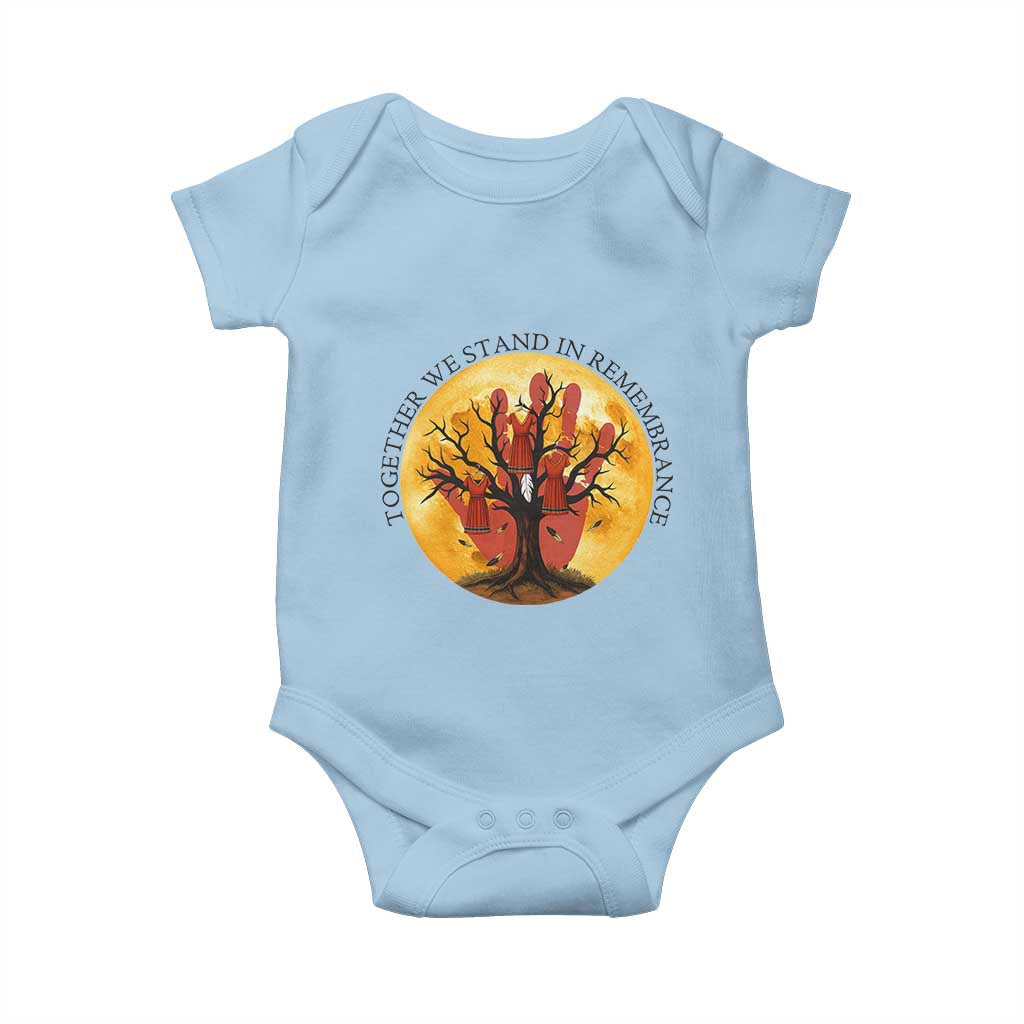 MMIW Red Hand Indigenous Native American Baby Onesie Together We Stand In Remembrance - Wonder Print Shop