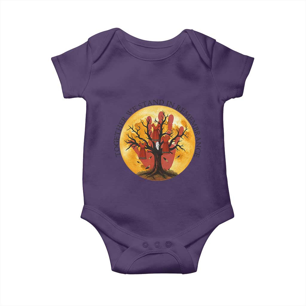 MMIW Red Hand Indigenous Native American Baby Onesie Together We Stand In Remembrance - Wonder Print Shop