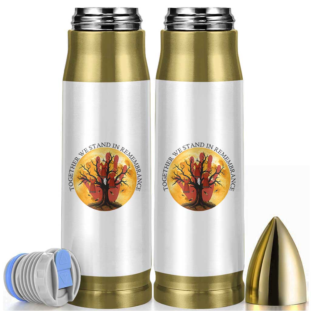MMIW Red Hand Indigenous Native American Bullet Tumbler Together We Stand In Remembrance