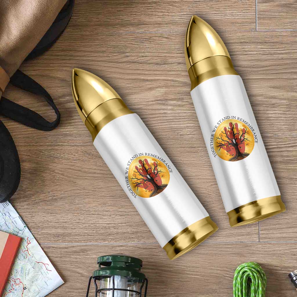 MMIW Red Hand Indigenous Native American Bullet Tumbler Together We Stand In Remembrance