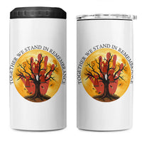 MMIW Red Hand Indigenous Native American 4 in 1 Can Cooler Tumbler Together We Stand In Remembrance
