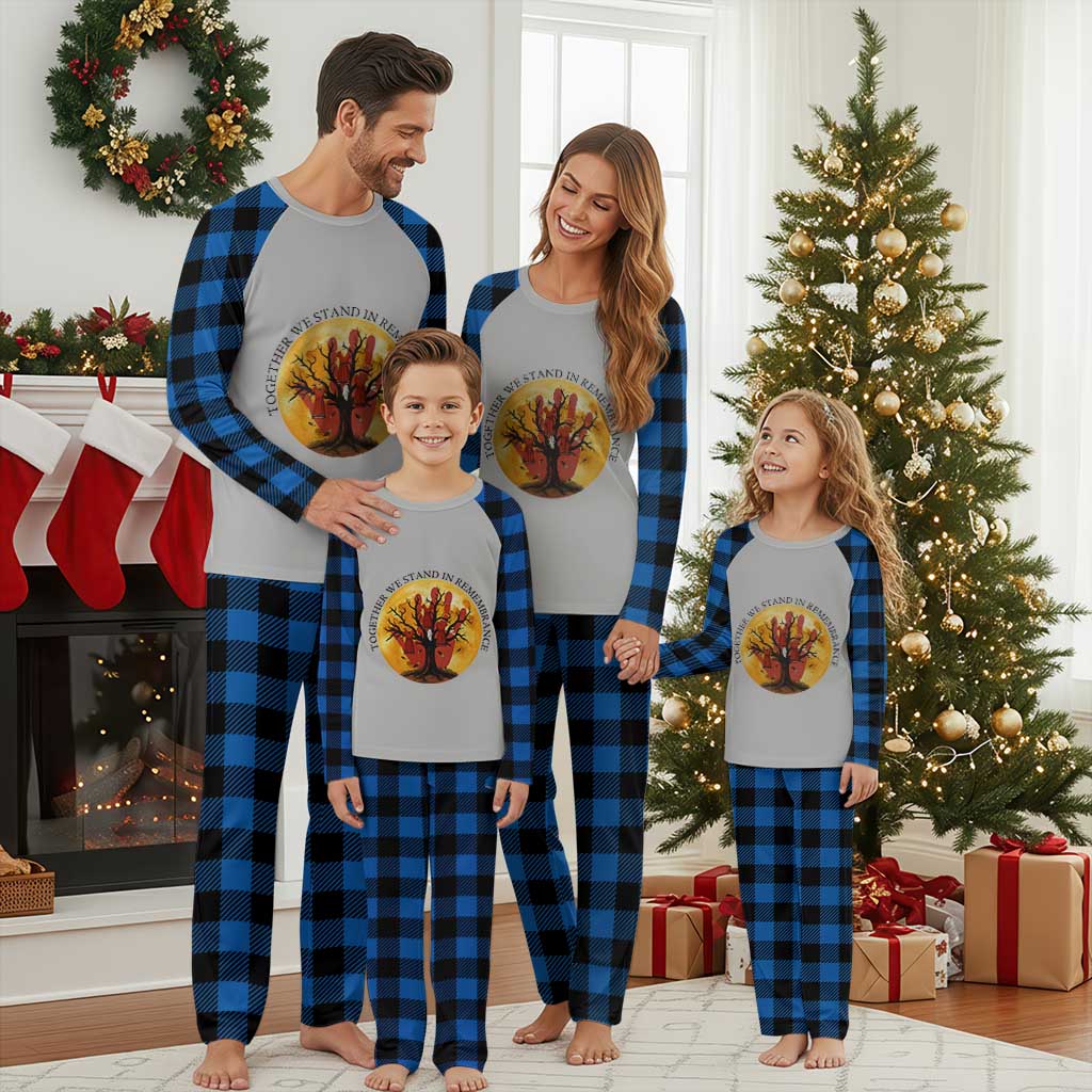 MMIW Red Hand Indigenous Native American Plaid Pajama Set Together We Stand In Remembrance - Wonder Print Shop