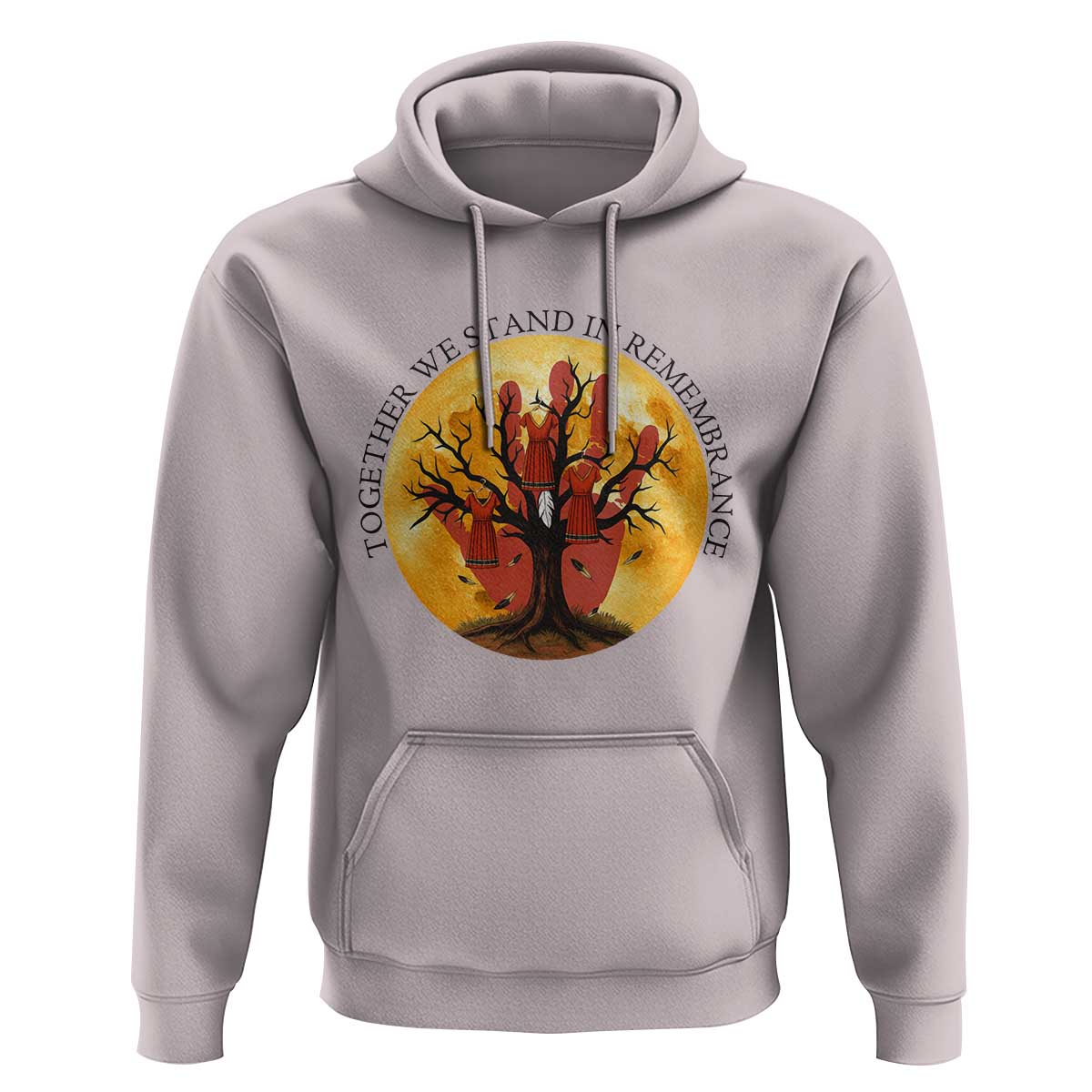 MMIW Red Hand Indigenous Native American Hoodie Together We Stand In Remembrance - Wonder Print Shop