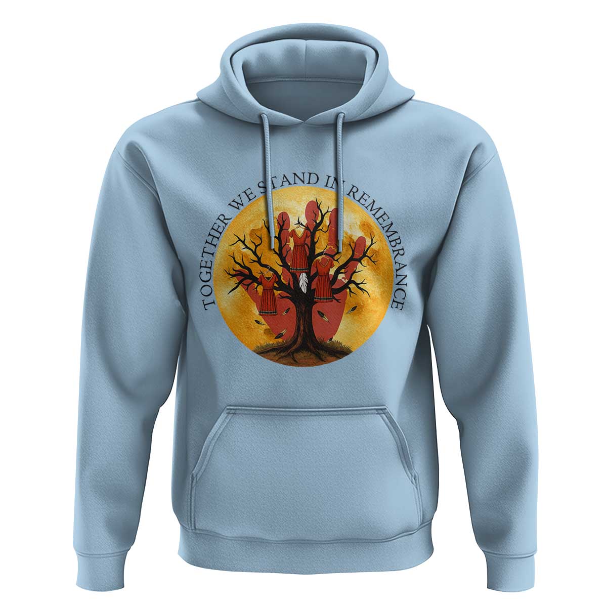 MMIW Red Hand Indigenous Native American Hoodie Together We Stand In Remembrance - Wonder Print Shop