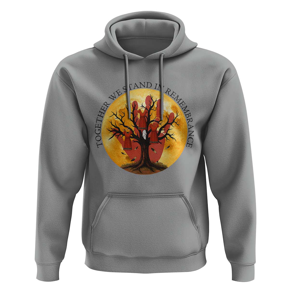 MMIW Red Hand Indigenous Native American Hoodie Together We Stand In Remembrance - Wonder Print Shop