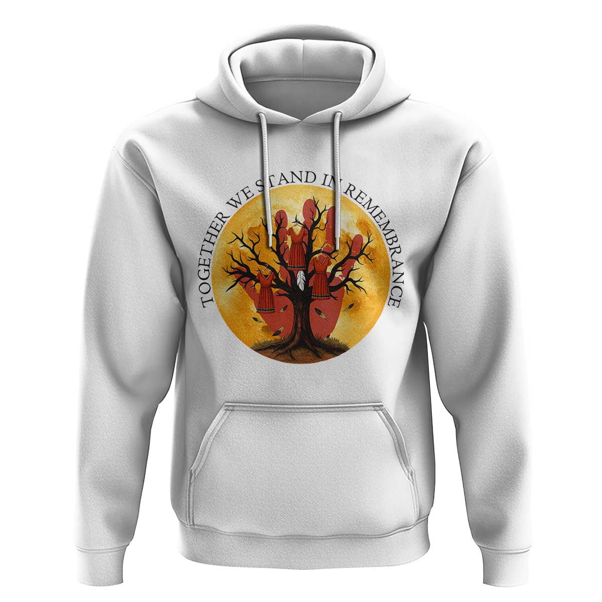 MMIW Red Hand Indigenous Native American Hoodie Together We Stand In Remembrance - Wonder Print Shop